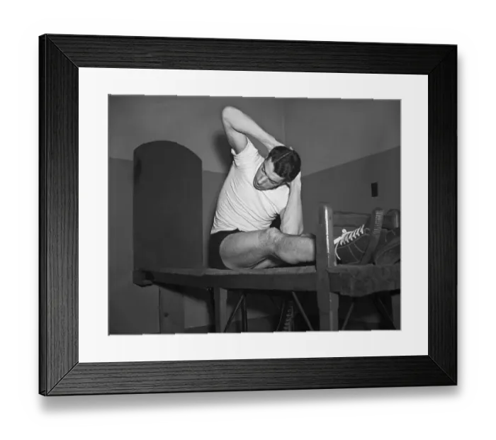 Framed Print : Joe DiMaggio Doing Sit Ups Framed Print : Joe DiMaggio Doing Sit Ups