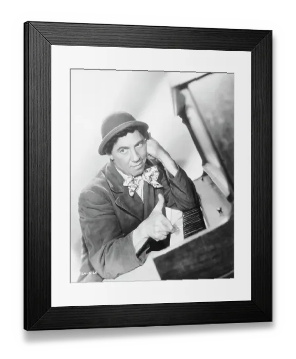 Framed Print : Chico Marx Leaning on Piano Framed Print : Chico Marx Leaning on Piano