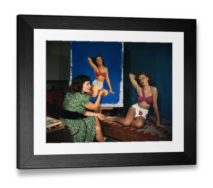 Framed Print : Pinup Artist Zoe Mozert Painting Fashion Model Framed Print : Pinup Artist Zoe Mozert Painting Fashion Model
