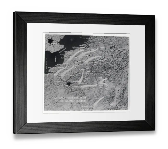 Framed Print : Map Tracing Advancement of Allied Armies Framed Print : Map Tracing Advancement of Allied Armies