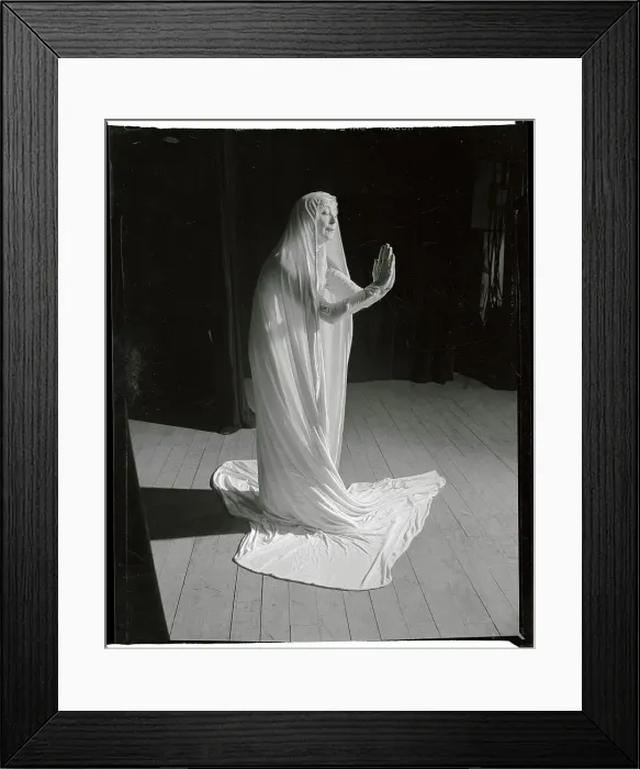 Framed Print : Ruth St. Denis with Hands Clasped and Body Veiled
