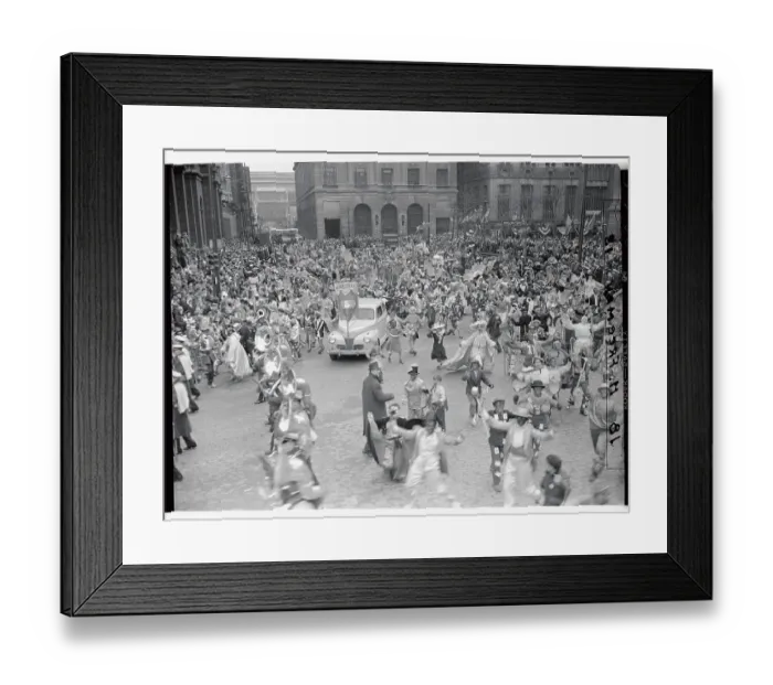 Framed Print : Mummers Performing in Annual Parade