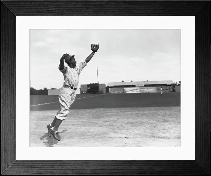 Framed Print : Jackie Robinson Reaching For High Ball Framed Print : Jackie Robinson Reaching For High Ball