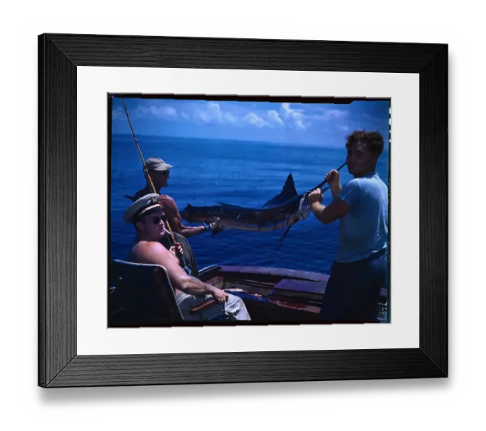 Framed Print : Crew Members Holding Prize Fish Framed Print : Crew Members Holding Prize Fish