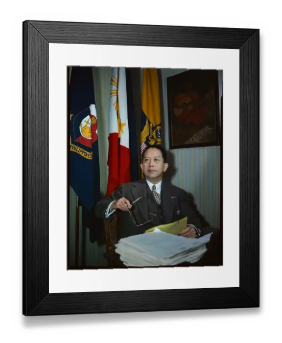 Framed Print : Portrait of Carlos Romulo Framed Print : Portrait of Carlos Romulo