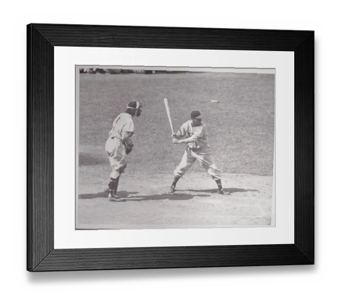 Framed Print : Bob Feller Batting Framed Print : Bob Feller Batting