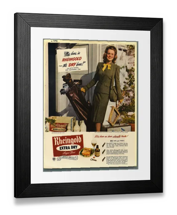 Framed Print : Advertisement for Rheingold Lager Beer Framed Print : Advertisement for Rheingold Lager Beer