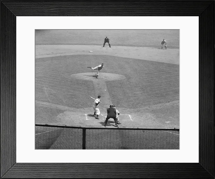 Framed Print : Bob Feller Pitching To Joe Di Maggio Framed Print : Bob Feller Pitching To Joe Di Maggio