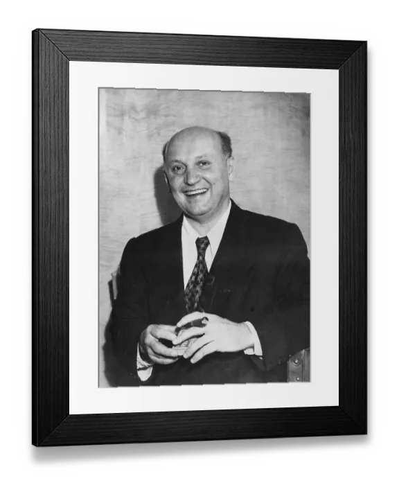 Framed Print : American Author and Artist Ludwig Bemelmans with Cigar and Smiling Framed Print : American Author and Artist Ludwig Bemelmans with Cigar and Smiling