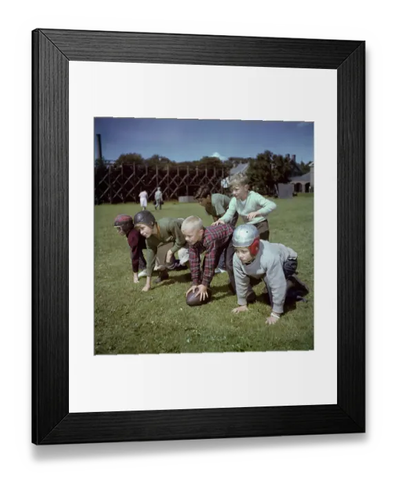 Framed Print : Boys Playing Football Framed Print : Boys Playing Football