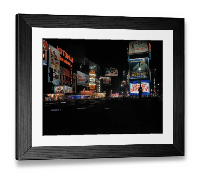 Framed Print : Photo Shows Time Square in New York City at Night Framed Print : Photo Shows Time Square in New York City at Night