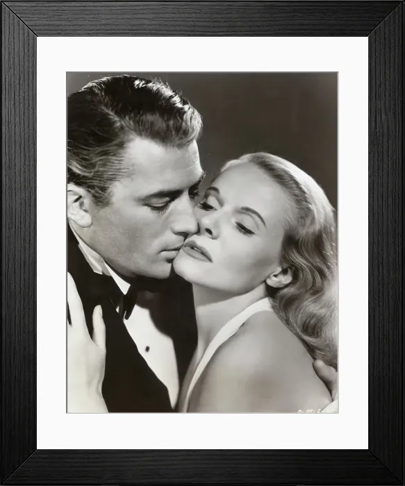 Framed Print : Gregory Peck Kissing Ann Todd Framed Print : Gregory Peck Kissing Ann Todd