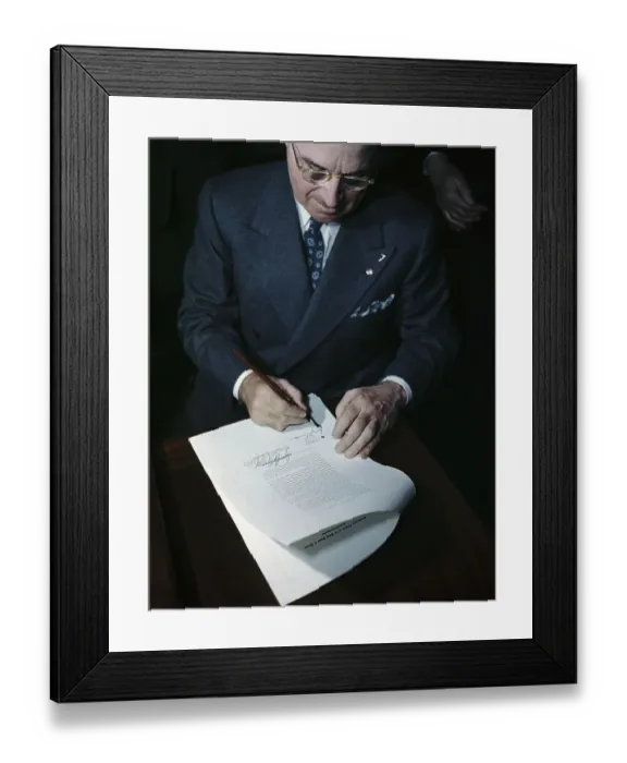 Framed Print : Harry S. Truman Signing Document Framed Print : Harry S. Truman Signing Document