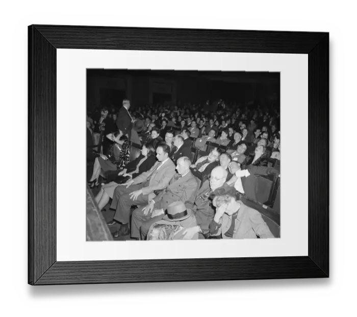 Framed Print : Hypnotist Examines Entranced Audience Framed Print : Hypnotist Examines Entranced Audience