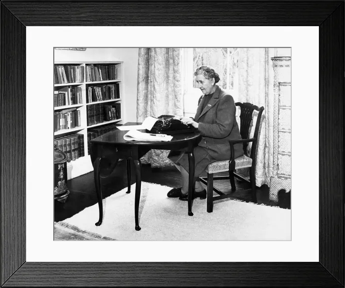 Framed Print : Agatha Christie Typing At Home Framed Print : Agatha Christie Typing At Home