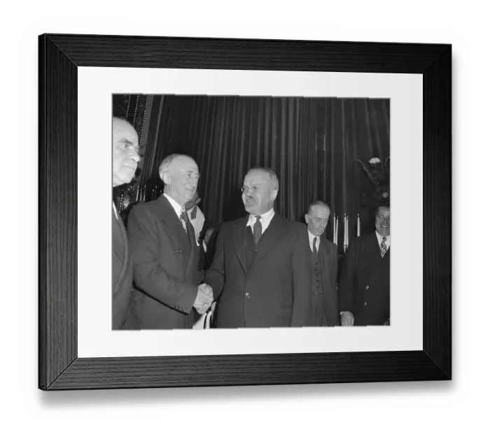 Framed Print : Byrnes and Molotov Shaking Hands Framed Print : Byrnes and Molotov Shaking Hands