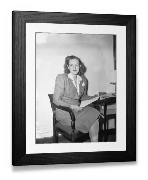 Framed Print : Congresswoman Helen Douglas Sitting with Text Framed Print : Congresswoman Helen Douglas Sitting with Text
