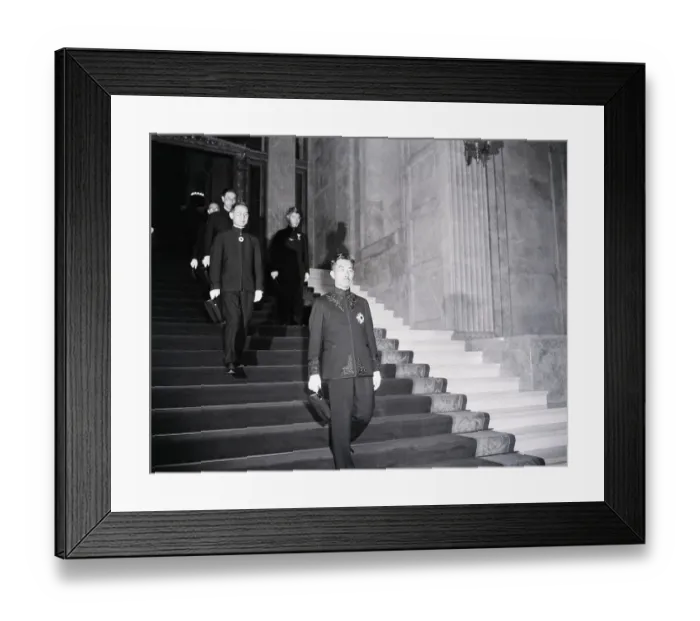 Framed Print : Emperor Hirohito Leaving Building