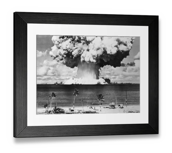 Framed Print : Mushroom Cloud over Bikini Atoll Framed Print : Mushroom Cloud over Bikini Atoll