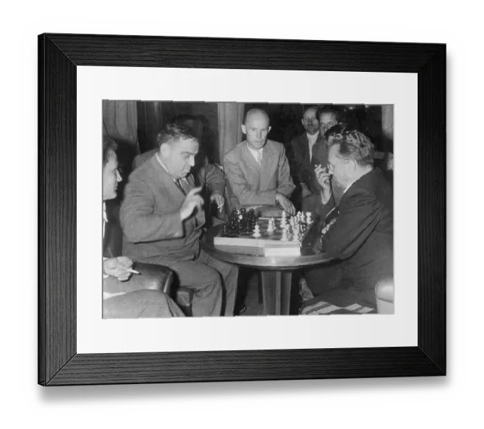 Framed Print : New York Mayor Playing Chess With Yugoslavian Leader Framed Print : New York Mayor Playing Chess With Yugoslavian Leader