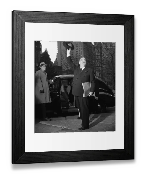 Framed Print : New York Mayor Fiorello LaGuardia Waving Framed Print : New York Mayor Fiorello LaGuardia Waving