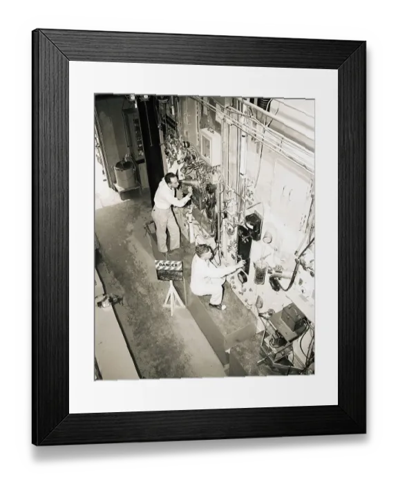 Framed Print : Scientist Work on Atomic Research Framed Print : Scientist Work on Atomic Research