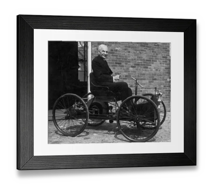 Framed Print : Henry Ford in His First Car Framed Print : Henry Ford in His First Car
