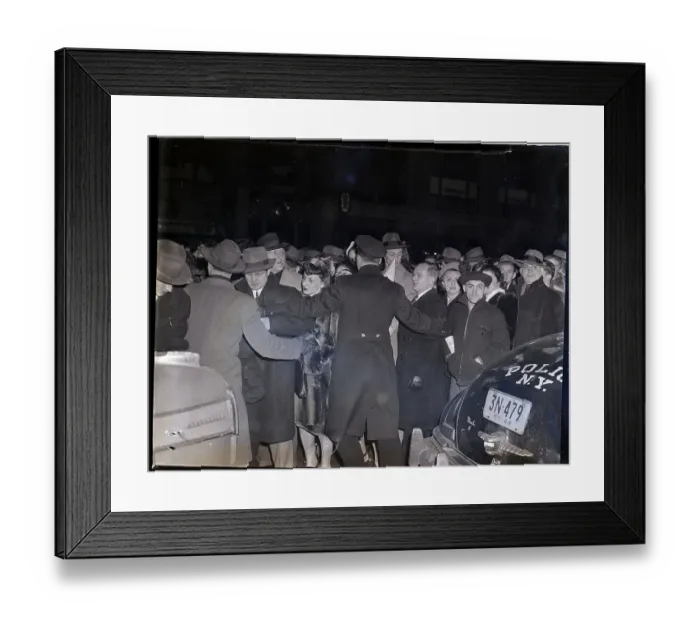 Framed Print : Policeman Directs New Year's Eve Crowd Framed Print : Policeman Directs New Year's Eve Crowd