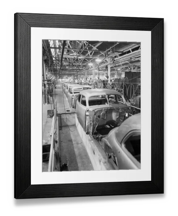 Framed Print : Empty Assembly Line at Auto Body Plant Framed Print : Empty Assembly Line at Auto Body Plant