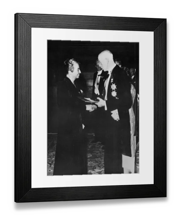 Framed Print : Gabriela Mistral Receiving Nobel Prize Framed Print : Gabriela Mistral Receiving Nobel Prize