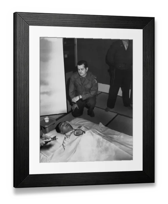Framed Print : Portrait of Military Officers with Japanese Premier After His Suicide