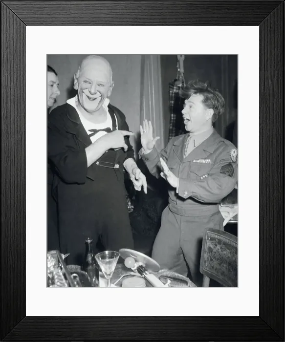 Framed Print : Mickey Rooney and Clown Framed Print : Mickey Rooney and Clown