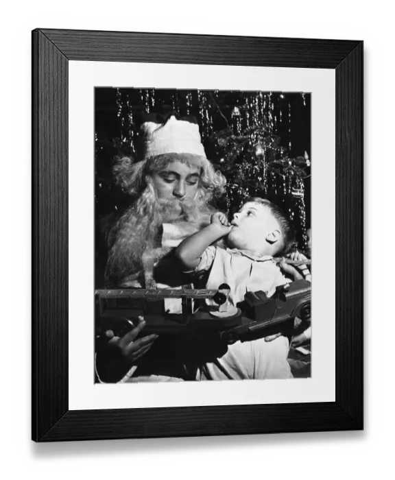 Framed Print : Boys Club Santa Getting Gift Requests Framed Print : Boys Club Santa Getting Gift Requests