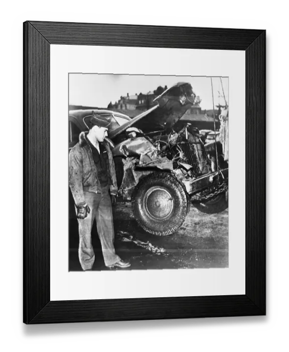 Framed Print : Wreckage of General Patton's Car Framed Print : Wreckage of General Patton's Car