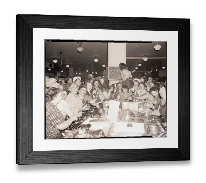 Framed Print : Woman Shopping in Montgomery Ward Framed Print : Woman Shopping in Montgomery Ward