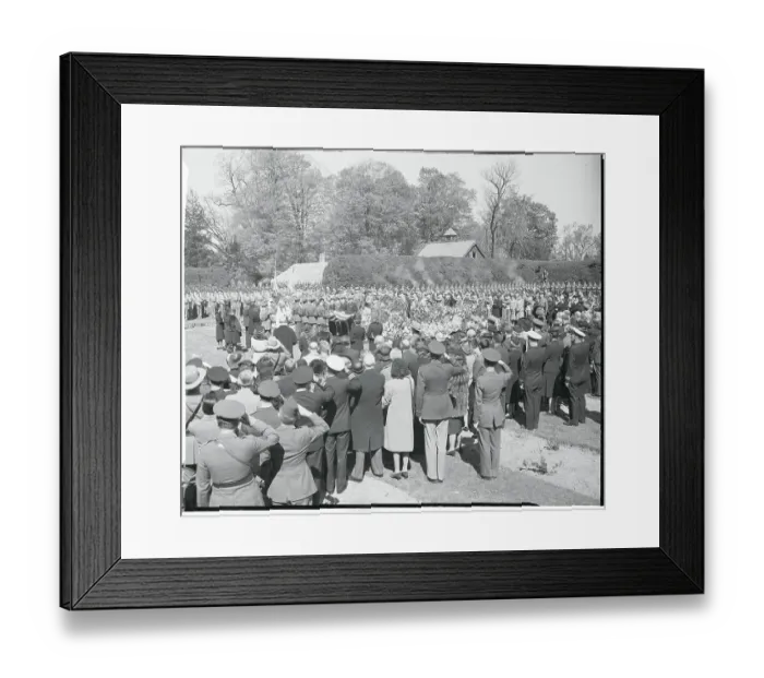 Framed Print : Crowds Attending Services Framed Print : Crowds Attending Services
