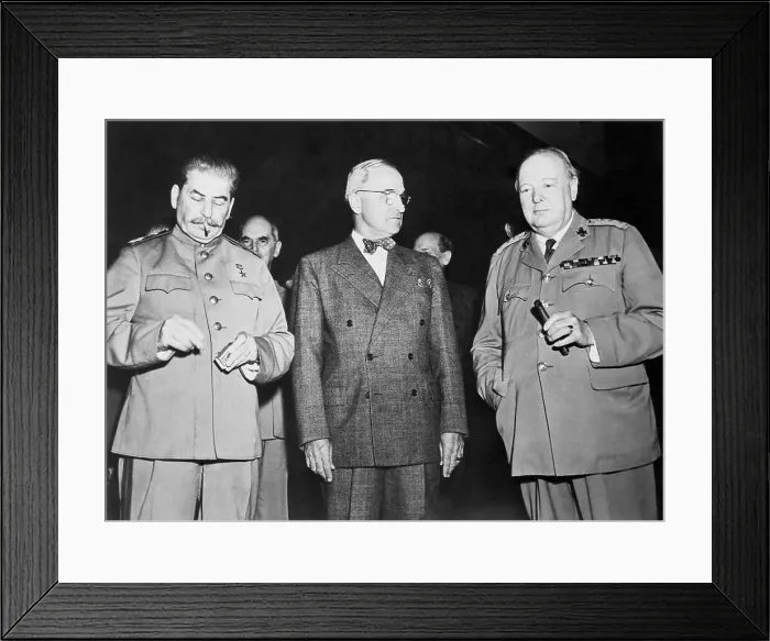 Framed Print : Josef Stalin with Harrys Truman and Winston Churchill Framed Print : Josef Stalin with Harrys Truman and Winston Churchill