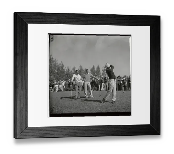 Framed Print : Jug McSpaden and Henry Picard Watching Sam Snead Golf Framed Print : Jug McSpaden and Henry Picard Watching Sam Snead Golf