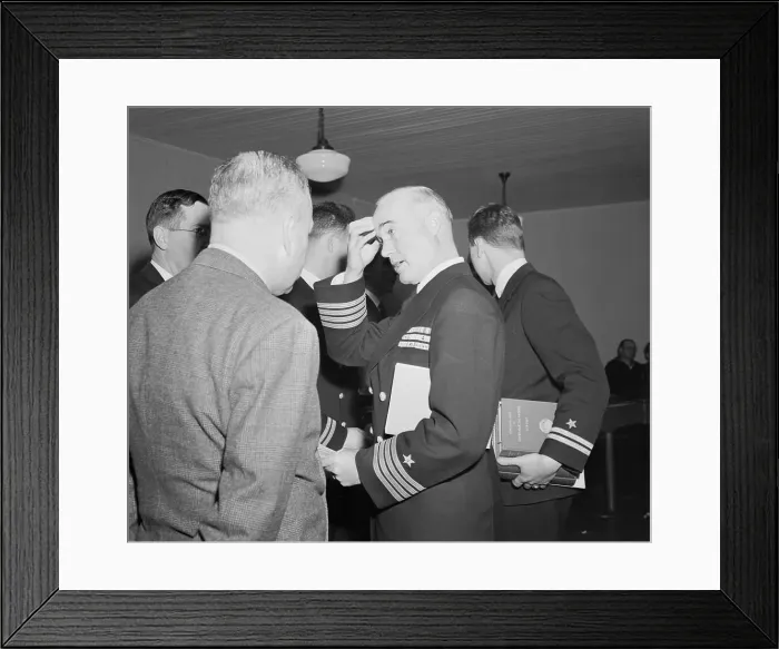 Framed Print : Captain Charles McVay Appearing in Court Framed Print : Captain Charles McVay Appearing in Court