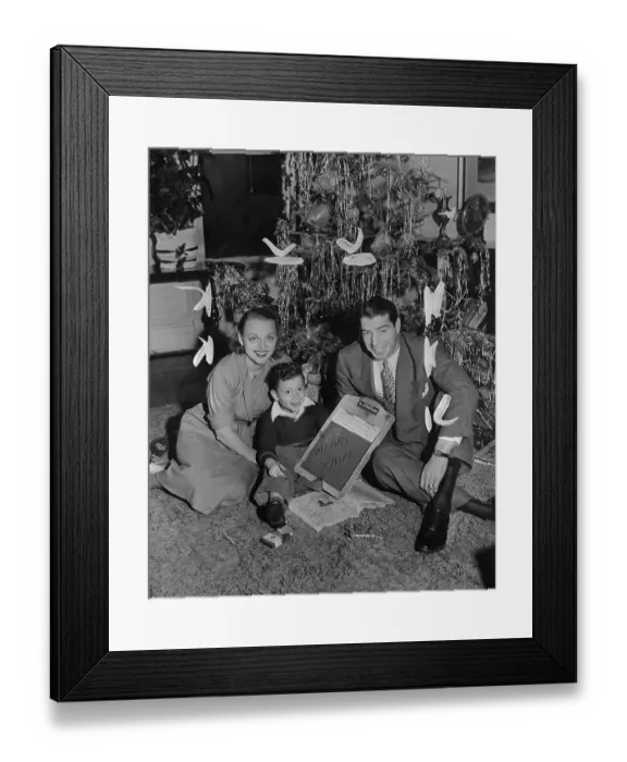 Framed Print : Joe DiMaggio and Dorothy Arnold Under Christmas Tree with Joe Jr Framed Print : Joe DiMaggio and Dorothy Arnold Under Christmas Tree with Joe Jr