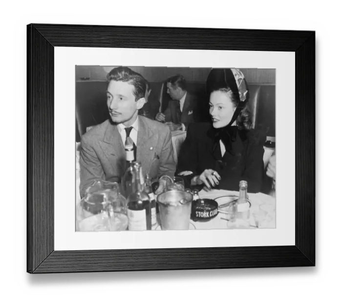 Framed Print : Mr. And Mrs. Oleg Cassini at Club Table Framed Print : Mr. And Mrs. Oleg Cassini at Club Table