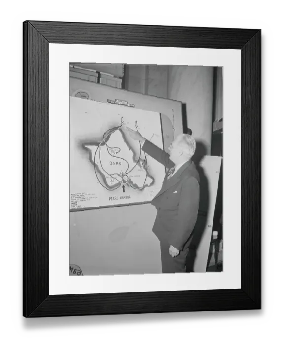 Framed Print : Senator Homer Ferguson Utilizing Chart During Hearings