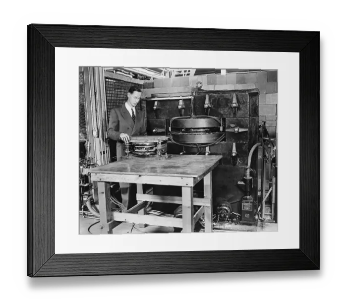 Framed Print : Donald Kerst With First Betatron Framed Print : Donald Kerst With First Betatron