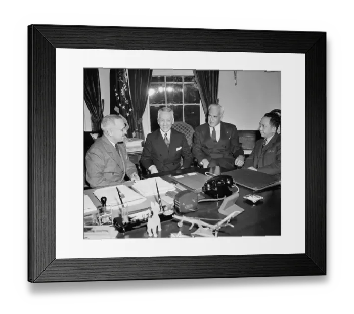 Framed Print : Harry S. Truman in Conference with Philippine Leaders Framed Print : Harry S. Truman in Conference with Philippine Leaders