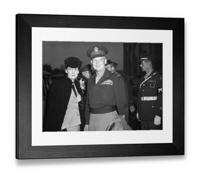 Framed Print : General Eisenhower and Maime Eisenhower Arriving in Washington Framed Print : General Eisenhower and Maime Eisenhower Arriving in Washington