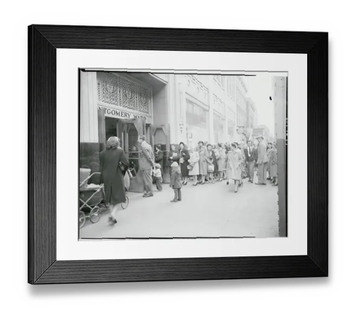 Framed Print : Line of Shoppers Framed Print : Line of Shoppers