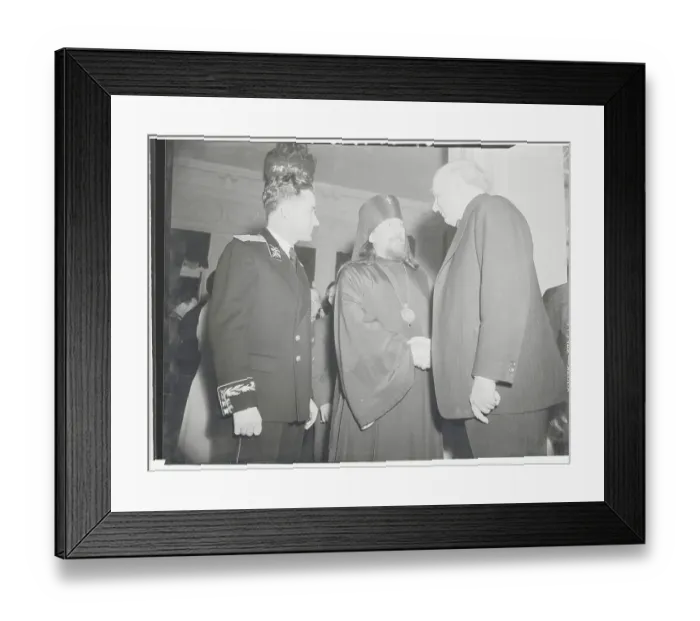 Framed Print : Archbishop Alexei and Tom Connelly Shaking Hands Framed Print : Archbishop Alexei and Tom Connelly Shaking Hands