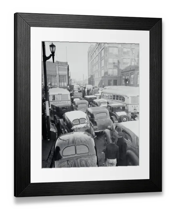 Framed Print : Cars and Busses Waiting in Traffic Framed Print : Cars and Busses Waiting in Traffic