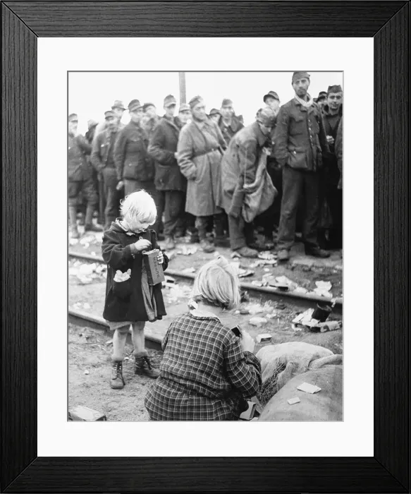 Framed Print : German Children Foraging for Food