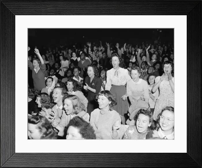 Framed Print : Students Cheer as Frank Sinatra Sings Framed Print : Students Cheer as Frank Sinatra Sings
